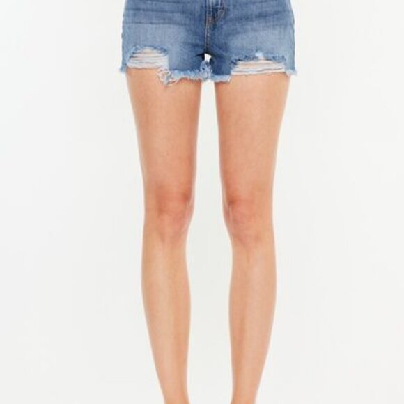 Hazel Blues® |  Kancan Distressed Raw Hem High Waist Denim Shorts - Picture 8 of 8